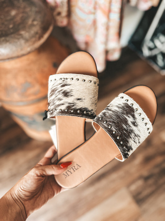 Cowhide sandals